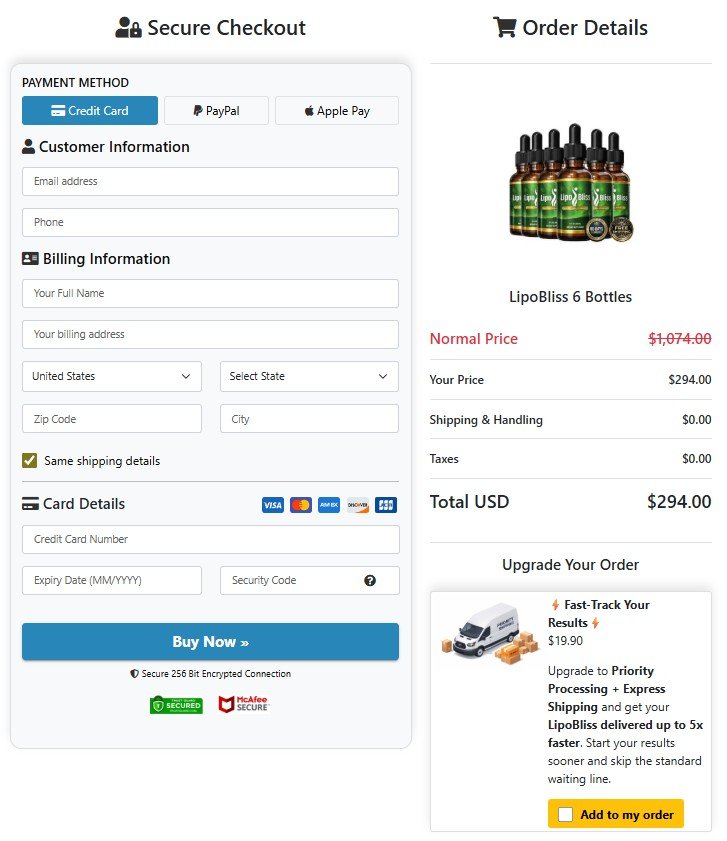 LipoBliss purchase